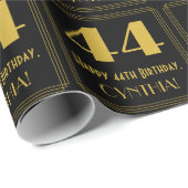 44e verjaardag ~ Art Deco geïnspireerde look "44", Cadeaupapier (Rol Hoek)