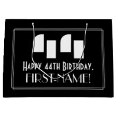 44e verjaardag ~ Art Deco Geïnspireerde look "44"  Groot Cadeauzakje (Voorkant)