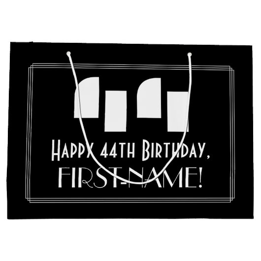 44e verjaardag ~ Art Deco Geïnspireerde look "44"  Groot Cadeauzakje (Achterkant)