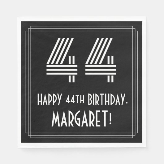 44e verjaardag: Art Deco Geïnspireerde look "44" + Servet (Voorkant)