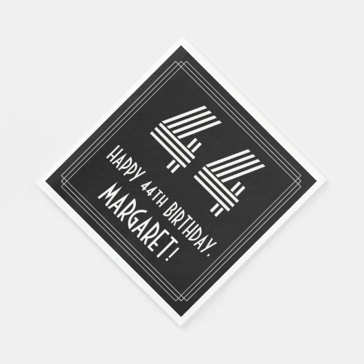 44e verjaardag: Art Deco Geïnspireerde look "44" + Servet (Hoek)