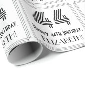 44e verjaardag: Art Deco geïnspireerde stijl "44"  Cadeaupapier (Rol Hoek)