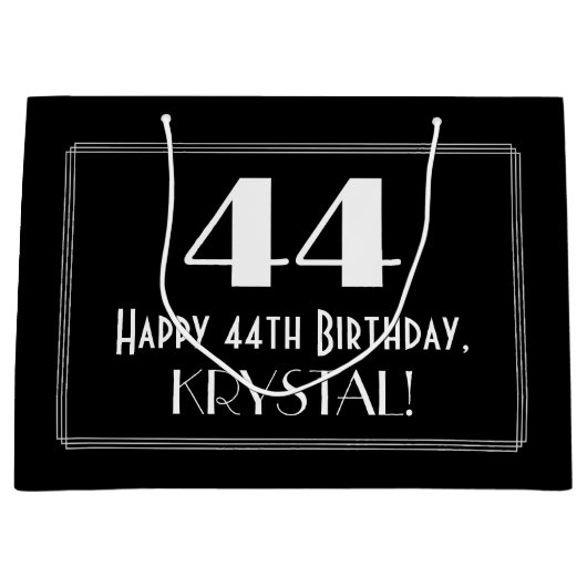 44e verjaardag: Art Deco geïnspireerde stijl "44", Groot Cadeauzakje (Voorkant)