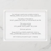 44e verjaardag — Art Deco Style "44" + Naam Folie Uitnodiging (Achterkant)