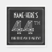 44e verjaardag: Art Deco Style + aangepaste naam Servet (Voorkant)