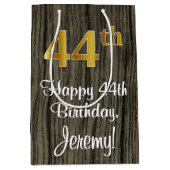 44e verjaardag: Elegant Faux Gold Look #, Faux Woo Medium Cadeauzakje (Voorkant)