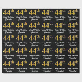 44e verjaardag: Elegante luxe faux gouden look # Cadeaupapier