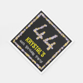 44e verjaardag: Floral Flowers Number, Custom Name Servet (Hoek)