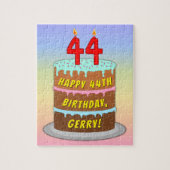 44e verjaardag: Fun Cake and Candles + Custom Name Legpuzzel (Verticaal)