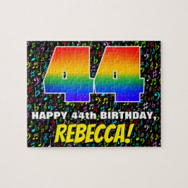 44e verjaardag — Fun, Colorful Music Symbols & "44 Legpuzzel