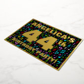 44e verjaardag — Fun, Colorful Music Symbols Folie Uitnodiging (Gedraaid)