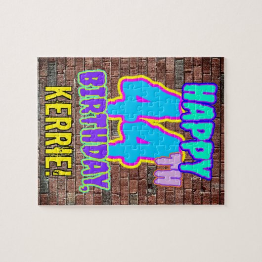 44e verjaardag ~ Fun, geïnspireerd door Urban Graf Legpuzzel (Horizontaal)