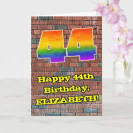 44e verjaardag: Fun Graffiti-geïnspireerde regenbo Kaart