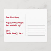 44e verjaardag: Fun Hearts Pattern, Rainbow 44 Briefkaart (Achterkant)