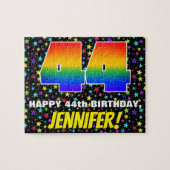 44e verjaardag — Fun, kleurrijk Star Field Pattern Legpuzzel (Horizontaal)