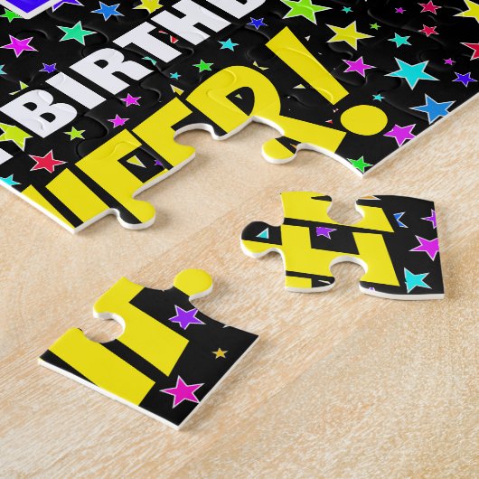 44e verjaardag — Fun, kleurrijk Star Field Pattern Legpuzzel (Zijkant)