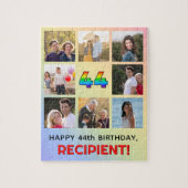 44e verjaardag: Fun Rainbow #, aangepaste naam & f Legpuzzel (Verticaal)
