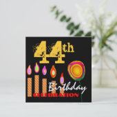 44e verjaardag Gold-kaarsen en ballonmetaal Kaart (Staand voorkant)