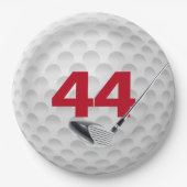 44e verjaardag golfbal ontwerp papieren bordje (Voorkant)
