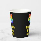 44e verjaardag: Kleurrijk, Leuk, Opwindend, Regenb Papieren Bekers (Links)