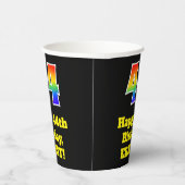 44e verjaardag: Kleurrijk, Leuk, Opwindend, Regenb Papieren Bekers (Rechts)