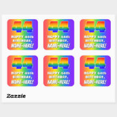44e verjaardag: kleurrijk, vun regenboogpatroon #  vierkante sticker (Vel)