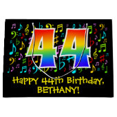 44e verjaardag - Kleurrijke muzieksymbolen, Rainbo Groot Cadeauzakje (Voorkant)