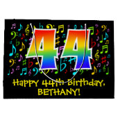 44e verjaardag - Kleurrijke muzieksymbolen, Rainbo Groot Cadeauzakje (Achterkant)