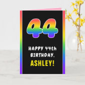 44e verjaardag: kleurrijke regenboog # 44, Naam op Kaart (Gele Bloem)