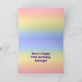 44e verjaardag: kleurrijke regenboog # 44, Naam op Kaart (Binnen)