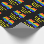 44e verjaardag: Leuke, kleurrijke regenboog geïnsp Cadeaupapier (Hoek)