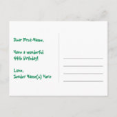 44e Verjaardag: Leuke Sterren Patroon, Regenboog 4 Briefkaart (Achterkant)