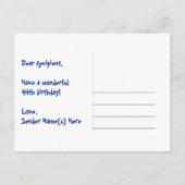 44e verjaardag – Leuke vuurwerkpatroon + Regenboog Briefkaart (Achterkant)