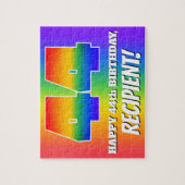44e verjaardag — Meerkleurig regenboogpatroon "44" Legpuzzel (Verticaal)