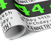 44e verjaardag - Nerdy / Geeky stijl "44" en naam Cadeaupapier (Rol Hoek)