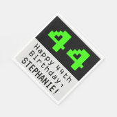 44e verjaardag - Nerdy / Geeky Style "44" & naam Servet (Hoek)