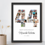 44e verjaardag nummer 44 aangepaste fotocollage poster<br><div class="desc">Vier 44e verjaardag met dit gepersonaliseerde nummer 44 fotocollage poster. Dit aanpasbare geschenk is ook perfect voor trouwdag. Het is een geweldige manier om waardevolle herinneringen van je bruiloft en getrouwd leven weer te geven. Het poster bevat een collage van foto's die die speciale momenten vastleggen, en het kan worden...</div>