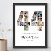 44e verjaardag nummer 44 aangepaste fotocollage poster