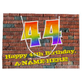 44e verjaardag: Plezier, op graffiti geïnspireerde Groot Cadeauzakje (Achterkant)