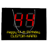 44e verjaardag: Red Digital Clock Style "44" + naa Groot Cadeauzakje (Achterkant)