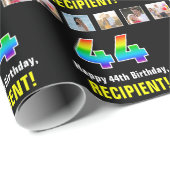 44e verjaardag: Regenboog "44"; Aangepaste foto's  Cadeaupapier (Rol Hoek)