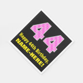 44e verjaardag: Roze strepen en hart "44" + naam Servet (Hoek)