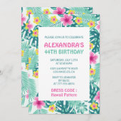 44e verjaardag uitnodigingen Hibiscus Hawaii Flora (Voorkant / Achterkant)