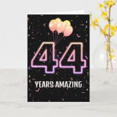 44e verjaardag van de luchtballonnen en Confetti Kaart (Gele Bloem)