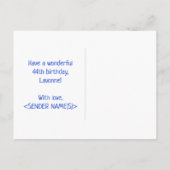 44e verjaardag: Vet, Vun, Eenvoudig, Regenboog 44 Briefkaart (Achterkant)