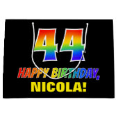 44e verjaardag: Vet, Vun, Eenvoudig, Regenboog 44 Groot Cadeauzakje (Voorkant)
