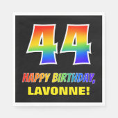 44e verjaardag: Vet, Vun, Eenvoudig, Regenboog 44 Servet (Voorkant)