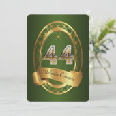 44e, verjaardagsfeest vrouw man, elegante kleur kaart (Staand voorkant)