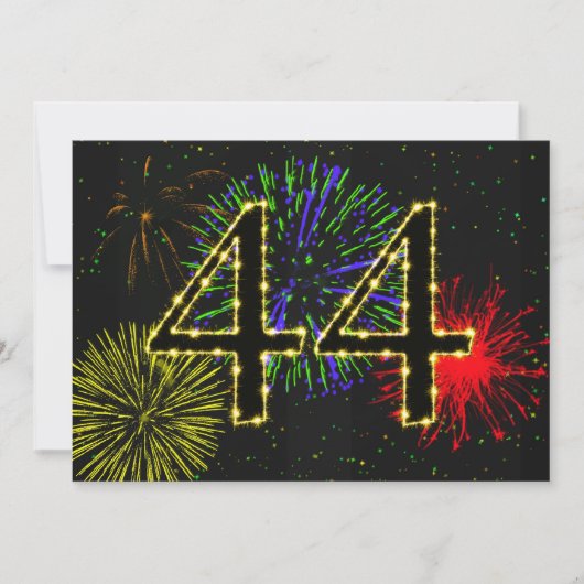 44e verjaardagsfeestje uitnodigen kaart (Voorkant)