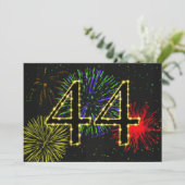 44e verjaardagsfeestje uitnodigen kaart (Staand voorkant)